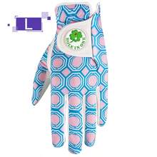 FINGER TEN Women's Golf Glove With Fashion Ball Marker, 1pc Left Hand, Fashionable Blue Octagon Pattern Design, Breathable And Comfortable, Provides Stable Swing, Comfortable Fit And Secure Grip - Blue - View 11
