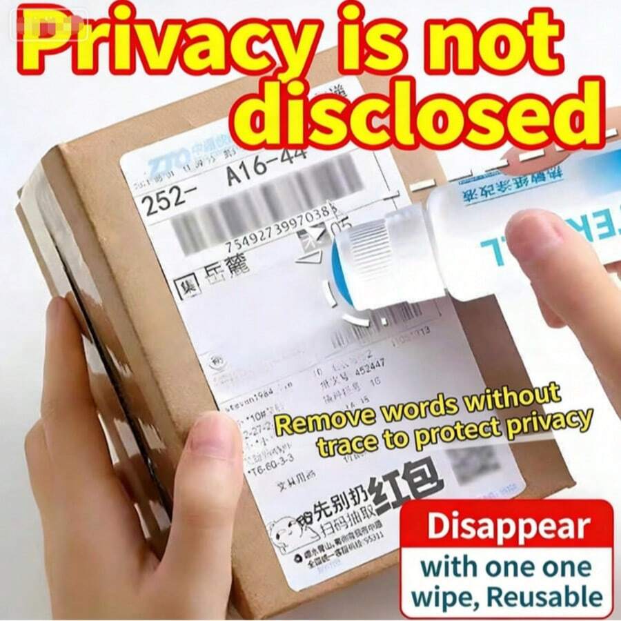 1 chiếc tẩy giấy cảm nhiệt, xóa tức thì biên lai thẻ tín dụng, sao kê ngân hàng, hóa đơn và nhãn mác - Máy hủy tài liệu di động, bút xóa bí mật, bút xóa thông tin riêng tư, thích hợp cho dữ liệu di động (công nghệ không mực)