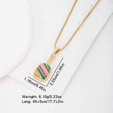 1 chiếc mặt dây chuyền hình quả bóng đá bằng đồng mạ vàng 18k đính đá Zirconia nhiều màu sắc, quà tặng trang sức cao cấp dành cho nữ, thiết kế tối giản. - Vàng - Xem 14