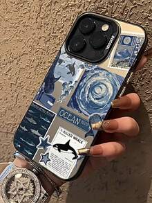 1pc Personalized Ocean Elements Whale, Jellyfish, Turtle Collage Aesthetic Pattern Full Coverage TPU Anti-Fingerprint Phone Case Compatible With IPhone 17 Pro Max/17 Pro/16 Pro Max/16/16 Pro/16 Plus/11/15/15 Pro/15 Pro Max/12/13/14 Pro Max/XS/XR/11 Pro/11 Pro Max/12 Pro/12 Pro Max/13 Pro/13 Pro Max/7 Plus/14 Pro/14 Pro Max/14 Plus/7 Plus/8 Plus/8/SE2/12 Mini/13 Mini, Anti-Yellowing - Multicolor - View 2