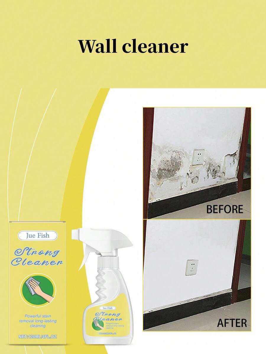 Wall Cleaning Agent, Bathroom Wall Cleaner, Removes Stains & Mold, Daily Maintenance Cleaning Solution