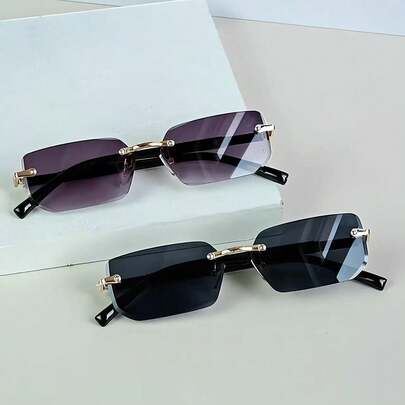 1/2pcs Vintage Frameless Metal Couple Glasses, Best Gift Choice