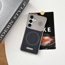 1 pièce Étui de téléphone magnétique de style minimaliste et populaire pour les affaires, convenant aux Galaxy S25 Ultra, Galaxy S24 Ultra, Galaxy S23 Ultra. Texture lisse, étui de couple, cadeau d'anniversaire, compatible avec les téléphones . Étui de protection pour téléphone avec texture magnétique Galaxy, matériau PC sans cadre. - Multicolore - Voir 69