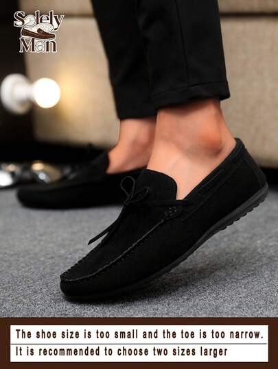 男士乐福鞋 休闲鞋 百搭新款便士乐福鞋 一脚蹬船鞋 宽松鞋 皮革甲板鞋 平底休闲鞋 商务正装鞋（鞋型偏小偏窄，请选购大一码）