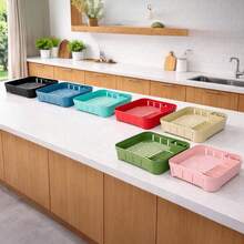Compact Plastic Dish Drainer, Organizer For Plates, Glasses, And Cutlery - 米色 - 查看 8