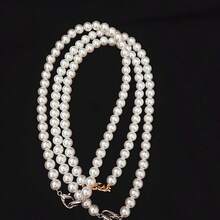 1pc Portable Phone Lanyard Crossbody Necklace, Beaded Pearl Phone Strap Handmade Chain - Multicolor - View 6