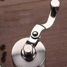 1pc Portable Manual Coffee Grinder, Wooden Texture Appearance, Hand-Operated Coffee Bean Mill For Home & Outdoor Use - Brown - View 8