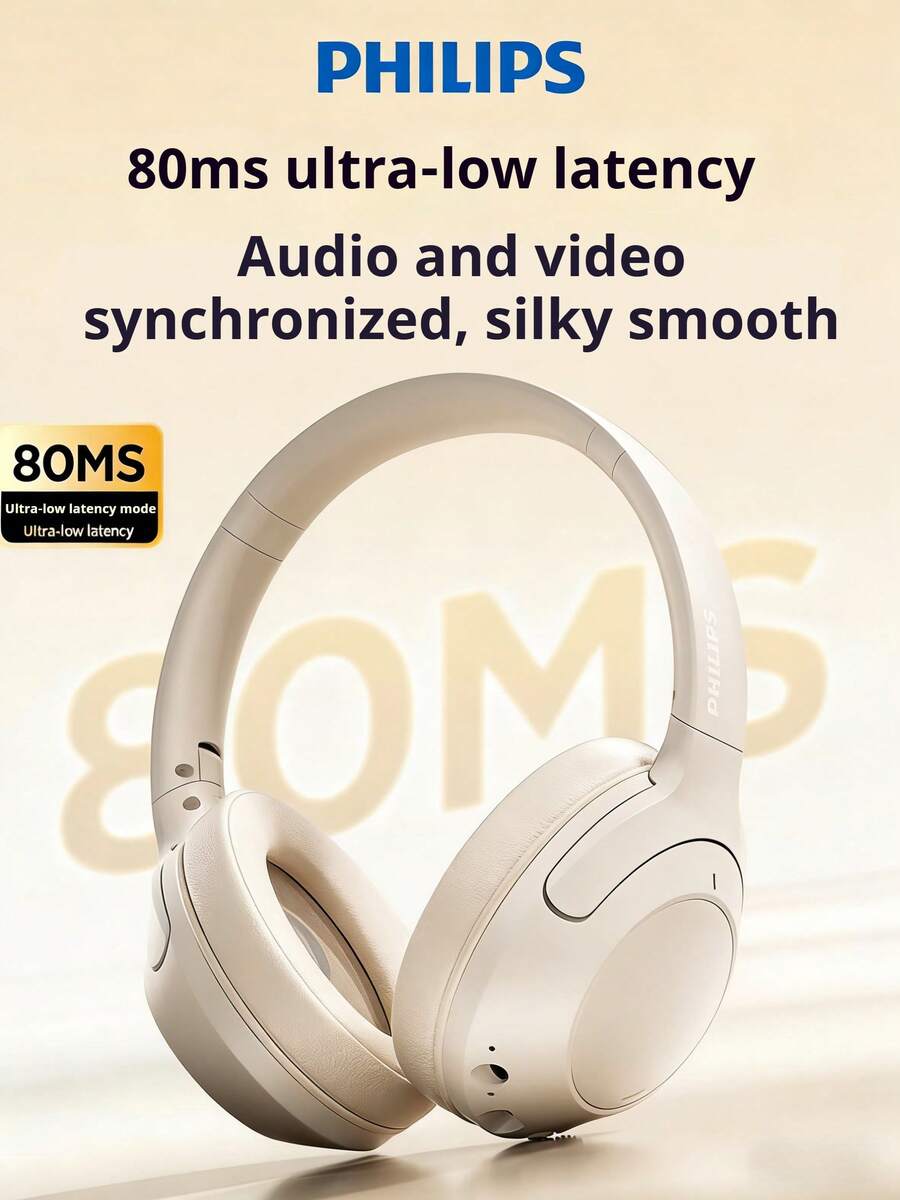 Philips TAH2020 Wireless Headphones, Bluetooth 5.4 Noise Cancelling Headset With Microphone, 50 Hours Playtime, Foldable Hi-Fi Stereo Gaming Headphones For PC, Travel - View 1