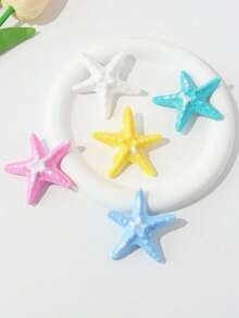 5 kẹp tóc hình sao biển nhiều màu sắc cho bé gái phong cách kỳ nghỉ - Nhiều màu - Xem 5