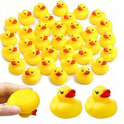 40/20/10/5pcs Colorful Mini Rubber Ducks, Suitable For Playing In Bathtub And Water, Squeezable & Quacking Sound, Perfect Small Gift For Boba Tea Shops, Pool/Bathroom Decor, Swimming Pool Party & Bath Time Fun