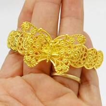 1pc Middle Eastern Luxury Bracelet, 2 Styles Available, Women's Fashion Jewelry, African, Bridal Wedding Ceremony - Yellow Gold - View 3