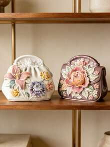 1 pieza Molde de silicona detallado en 3D para bolso, suave y duradero, fácil de desmoldar, adecuado para velas, resina, yeso, jabón, manualidades DIY, decoración del hogar, regalo ideal para el Día de San Valentín, boda, Día de la Madre, cumpleaños - A - Ver 5