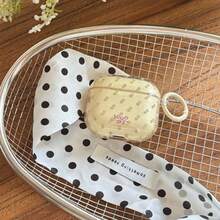 Estuche colgante para auriculares a juego con Pro 2, de estilo minimalista y semitransparente con lunares amarillos y morados, lindo protector de estuche para auriculares Apple 4 minimalista 3 nuevo 1/2 generación para mujeres - Amarillo - Ver 3