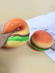 逼真汉堡造型慢回弹玩具：弹性好，回弹力强，可缓解成人压力 - 彩色 - 查看 3