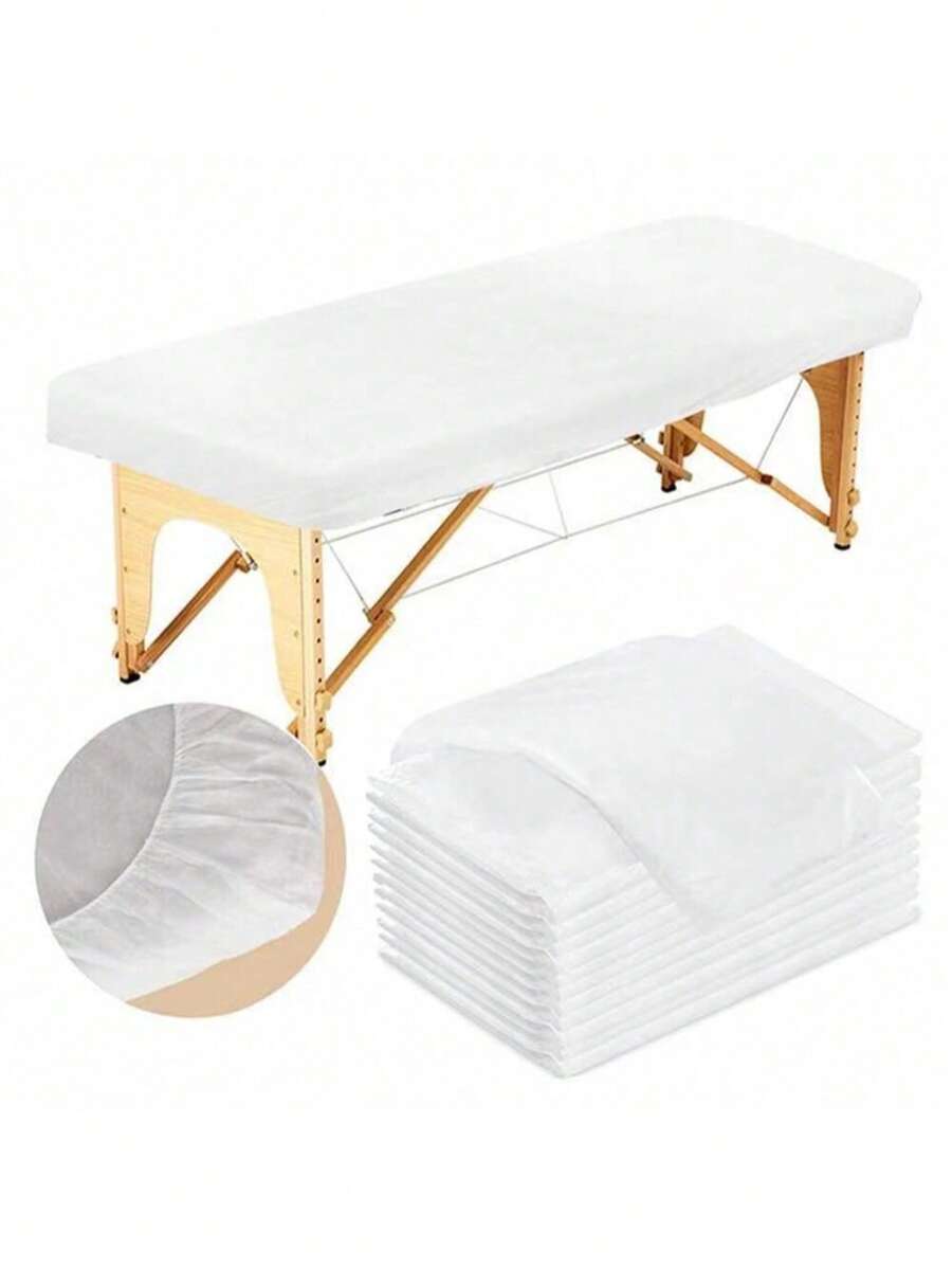 Elastic Banded Disposable Massage Sheet, Suitable For Facial, Body, And Skin Care Treatments In Beauty Salons. Dimensions: 84 X 35 Inches, White - Multicolor - View 1