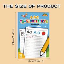 64 Page Letter Handwriting Exercise Book | Writing Course, Including Common Words, Highlighting And Writing Exercises, English Uppercase And Lowercase Letters, And Spelling Skills | Literacy Development Book, Christmas Stocking Stuffing Gift - Multicolor - View 2