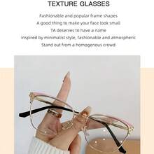 A New Stylish Women's Eyeglass, Featuring An Easy-To-Use Metal Frame, Adorned With Diamond Decorations And A Cat-Eye Design, Suitable For Dual Use, Equipped With  And Photochromic Lenses To Effectively Protect Your Eyes. - 黑色和金色的框架 - 查看 8