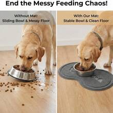 1片装大号防滑宠物食品垫，防水狗/猫碗垫 - 易于清洁的硬木地板、瓷砖、厨房防滑底 - 查看 4