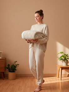 Manta Térmica Corazones 200x230cm 100% Poliéster Suave Cálida Beige Gris Lila Gris Oscuro Verde Cobertor Matrimonial Premium - Lila Púrpura - Ver 3