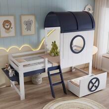 Bed Bases & Foundations - White+Black Blue - View 3