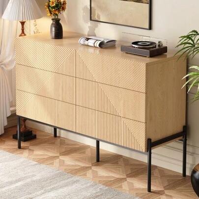 Dining Room Cabinet, 3D Texture, Six Drawers For Living Room And Dining Room, Multifunctional Storage Furniture.
