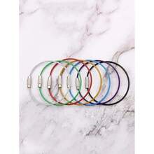 5pcs Creative Colored Stainless Steel Keychains, Car Key Rings, Key Holders, Diy Jewelry Making Wire Pendants, Random Color Delivery - Add Some Colors To Your Keys! Casual Car Accessories Bag Charm School Cute Goth Y2k - 彩色 - 查看 11