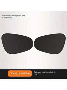 Easypie Selection 1/2片装汽车静电吸附式车窗遮阳帘，隐私侧帘，露营帘，汽车车窗遮阳帘，汽车紫外线降温套装，易于吸附安装，可折叠收纳，节省空间 - 黑色 - 查看 15