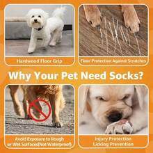 iDestry 4 Packs Of Non-Slip Dog Socks Prevent Licking Biting Of Hard Wooden Floors Strong Protection Double-Sided Anti-Slip Dog Socks Pet Socks Are Non Slip, Prevent Injury, And Keep Warm - Multicolor - View 5