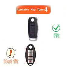 Ốp chìa khóa xe hơi bằng hợp kim kẽm và da chất lượng cao dành cho Nissan X-Trail T33/Kicks/Qashqai J12/Juke/Teana/Altima/Ariya - Vỏ bảo vệ chống trầy xước kèm móc khóa - Nhiều màu - Xem 5