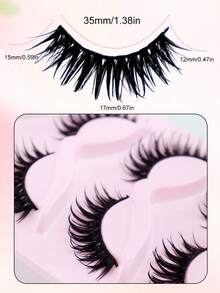 5对俄罗斯浓密型假睫毛，自然长度和卷翘度，柔软轻盈，适合约会和派对。 - 查看 5