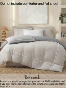 2/3件套米色和浅灰色床上用品套装，包含1个被套和2个枕套（不含枕芯），适合房间装饰和日常使用，采用柔软亲肤的涤纶面料，适用于卧室、主卧、客房，四季皆宜，蓬松柔软，花卉印花，提升卧室美感，价格亲民，尽显奢华，四季皆宜。 - 彩色 - 查看 7