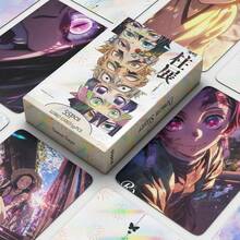 Tarjetas brillantes del elenco principal del Arco del Tren Mugen de D/Emon S/Layer - Tanjiro/Nezuko/Zenitsu/Inosuke Deluxe Coleccionable, compatible con álbum de almacenamiento, imprescindible para fans - Multicolor - Ver 8