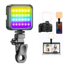 Mini luz de relleno LED RGB, cilíndrica y de tamaño de bolsillo, adecuada para dispositivos como teléfonos móviles, iPhones, iPads y computadoras portátiles, y se puede usar para grabar videos, transmitir en vivo, vlogs y otros escenarios. - Negro - Ver 4