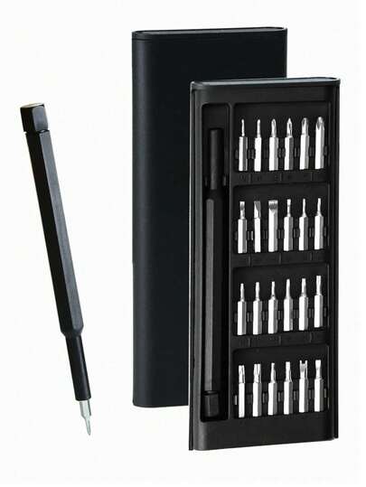 25-In-1 Mini Screwdriver Set With Flathead, And Pozidriv Bits - Ideal For Electronics, Mobile Phones, Computers, Glasses, Watches, And Jewelry Repair - Durable Plastic, No Battery Needed, Precision Tool Kit|Compact Screwdriver Set|Durable Plastic Handle, Screwdriver Set