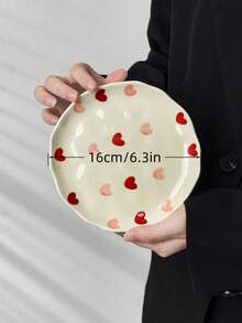 Bộ 1/2/4 đĩa sứ hình trái tim chủ đề Ngày Valentine, kiểu dáng Ins chất lượng cao, đĩa tròn 6 inch dùng cho bữa sáng, bánh mì, salad, tráng miệng, đồ ăn nhẹ, trang trí nhà cửa, quán cà phê, nhà hàng, tiệc tùng. - Nhiều màu - Xem 10