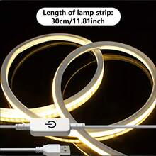 1pc LED Warm White & White Flexible Neon Light Strip (39.3-196.8 Inch), 5V Low Voltage USB Powered, Touch Control Lighting, Suitable For Indoor Decoration, Outdoor Decor, Event Venues - Warm white light - View 12