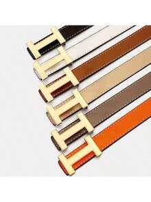 1 pieza Cinturón de piel de PU casual para mujer, adecuado para todas las estaciones - Multicolor - Ver 2