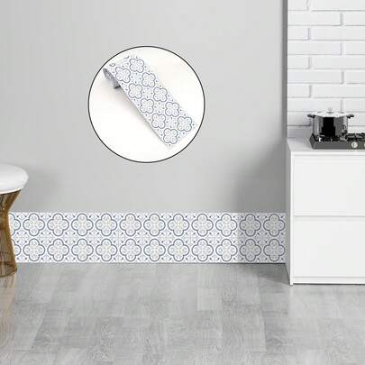 1pc Patterned Kitchen Wall Sticker, Modern Self-Adhesive Removable PVC Flat Wall Decal, Suitable For Home, Kitchen, Room, Wall Decoration