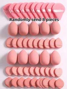 50-10pcs Makeup Sponge Set, Makeup Blender, Professional Makeup Blending Sponge Wholesale, Hoarding, Super Soft Concealer Sponge, Facial Makeup Tools, Suitable For Foundation, Powder, Toner - Pink - View 14