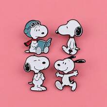 SNOOPY 1件欧美电影动画史努比胸针，可爱卡通动物胸针，新年礼物，情人节礼物，复活节礼物【款式随机】 - 彩色 - 查看 7