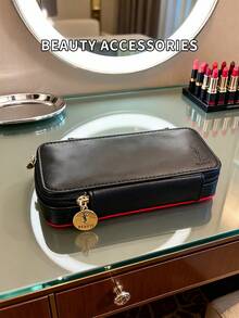 YSL 化妆包收纳包，便携式黑色，13 * 8 * 3 厘米 - 黑色 - 查看 3