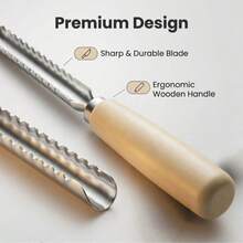 1pc/3pcs/4pcs/5pcs Stainless Steel Fruit & Vegetable Peeler With Wooden Handle - Compact Kitchen Essential Tool For Easily Removing Cores From Apples, Pears And More - Apricot - View 7