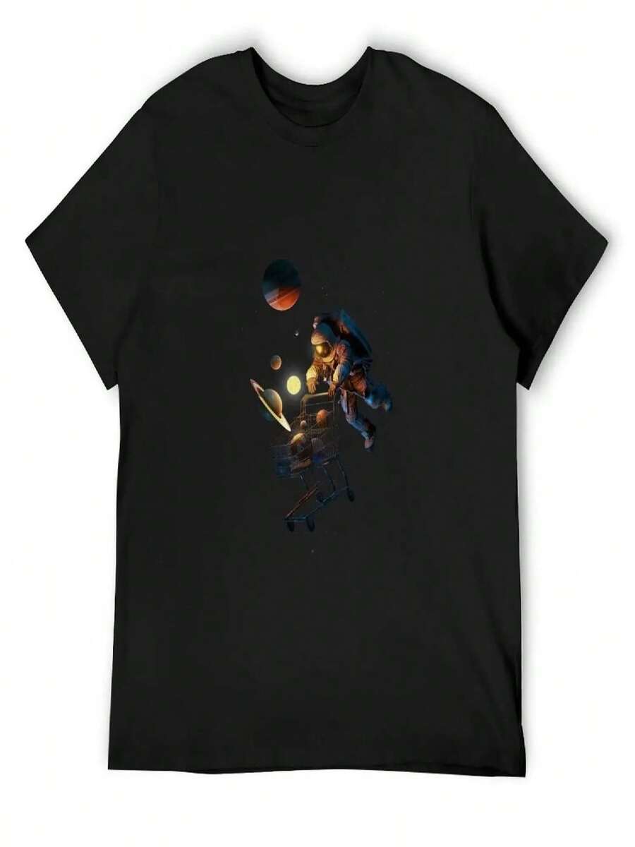 Space Cart T-Shirt Plus Sizes Funny Costumes Blanks Anime Figures Shirts Graphic - màu đen - Xem 1