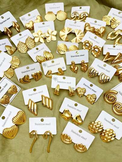 24pcs/Set Random Earring Set, The Perfect Holiday Gift For Family, Teachers, And Friends, A Top Choice For Women's Daily Wear