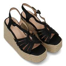 shoes&blues.es Sandales compensées et à plateforme pour femmes - Noir - Voir 6