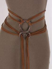 1pc Plus Size Knotted Rope Belt, Suitable For Women, Nordic Witch Waist Chain, Troll Diagonal Waist Belt, Shaman Pagan Viking Accessory, Renaissance Fair Boho Waist Rope - A - View 1