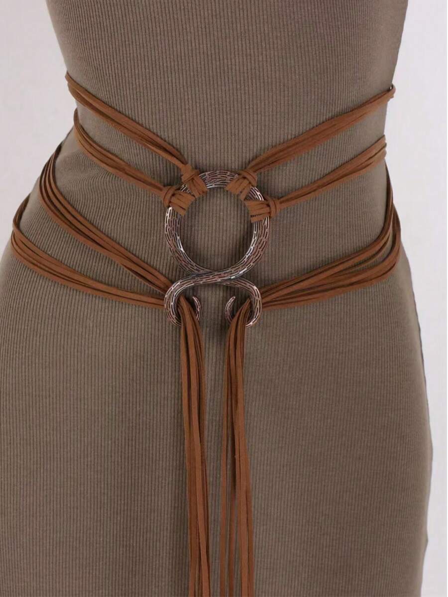 1pc Plus Size Knotted Rope Belt, Suitable For Women, Nordic Witch Waist Chain, Troll Diagonal Waist Belt, Shaman Pagan Viking Accessory, Renaissance Fair Boho Waist Rope - A - View 1