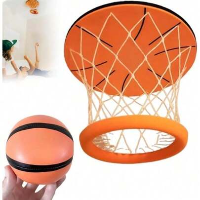 This Hanging Basketball Hoop, A Portable Ceiling-Mounted Mini Basketball Hoop, Is A Fun And Interactive Sports Toy Suitable For Adults And A  Indoor Basketball Toy.