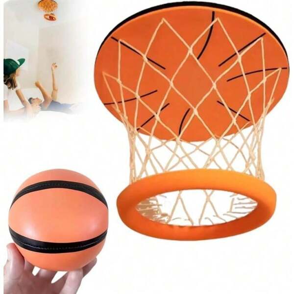 This Hanging Basketball Hoop, A Portable Ceiling-Mounted Mini Basketball Hoop, Is A Fun And Interactive Sports Toy Suitable For Adults And A  Indoor Basketball Toy.