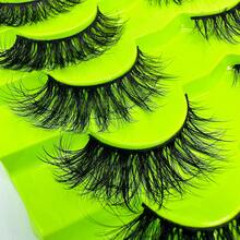Faux cils style fée, naturellement épais, convenant aux yeux de chat et au maquillage pointu, sans allergène, 7 paires, parfait pour sublimer votre look - Noir - Voir 6
